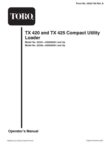 toro tx420 service manual